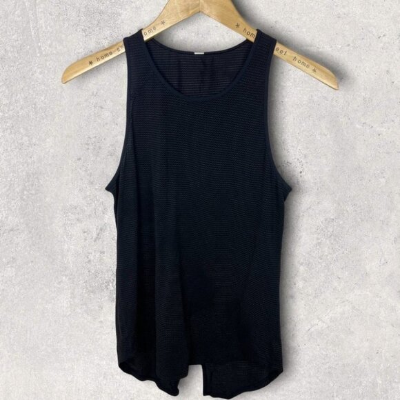 Lululemon Black Open Up Tank Top Running Ventilation Anti Stink Size 4 Tie Back - Picture 3 of 10